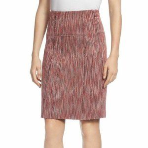 Tahari 8 Melon Pink Tweed A-Line Skirt NWT CM28